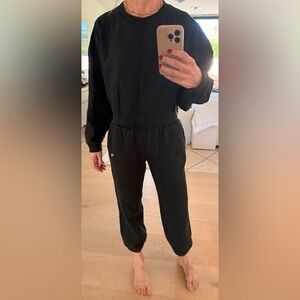 Reformation Black sweat set. Sweats are XS and sweatshirt is medium.